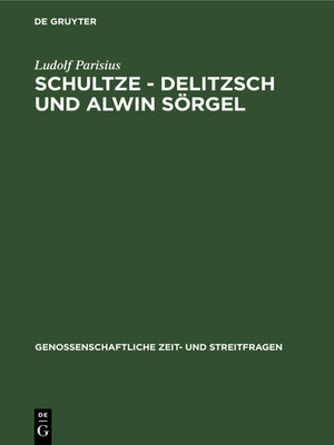 cover image of Schultze--Delitzsch und Alwin Sörgel